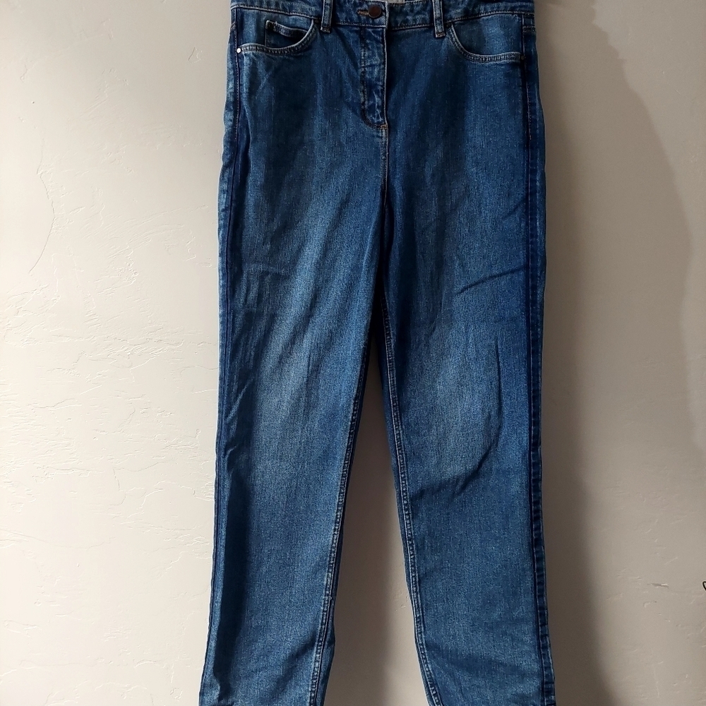 PURE Denim Montepellier Blue Jeans Women Size 6 Contrast Side Stripe Boyfriend